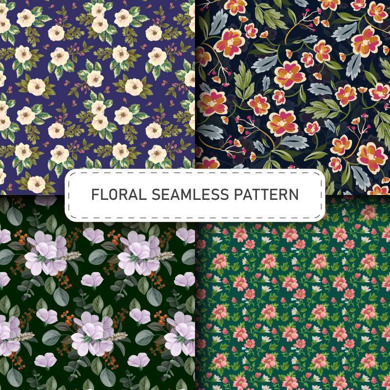 Floral seamless pattern vector free download