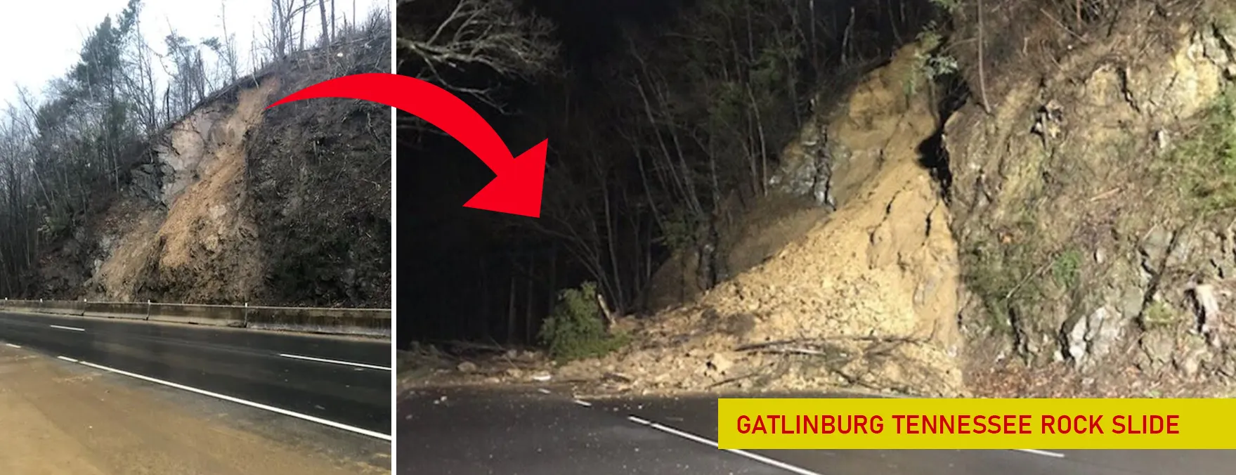 Gatlinburg Tennessee Rock Slide